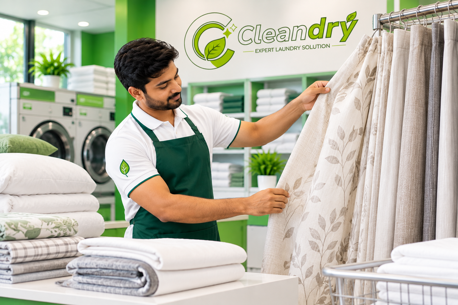 Home linen and curtain cleaning for bedsheets, cushions and household fabrics